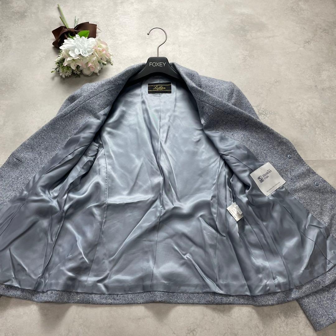 カシミヤ100%✨レリアン テーラードジャケット ジョンストンズ 水色 M 美品