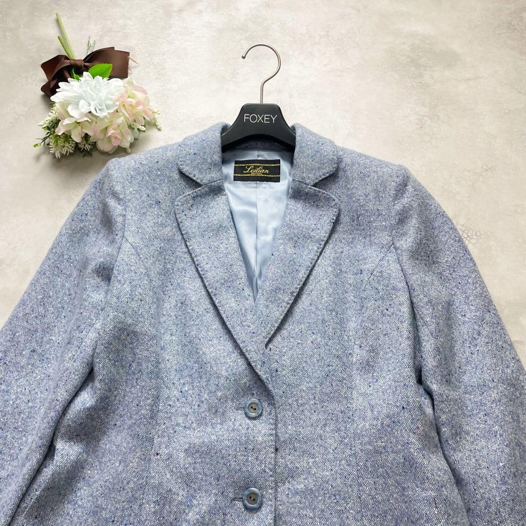 カシミヤ100%✨レリアン テーラードジャケット ジョンストンズ 水色 M 美品