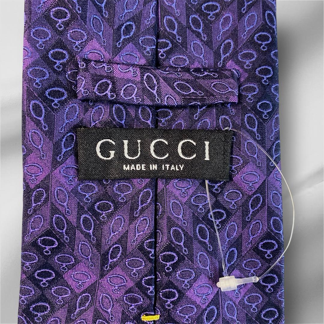 【新品未使用】 GUCCI ネクタイ　シルク　紫　パープル