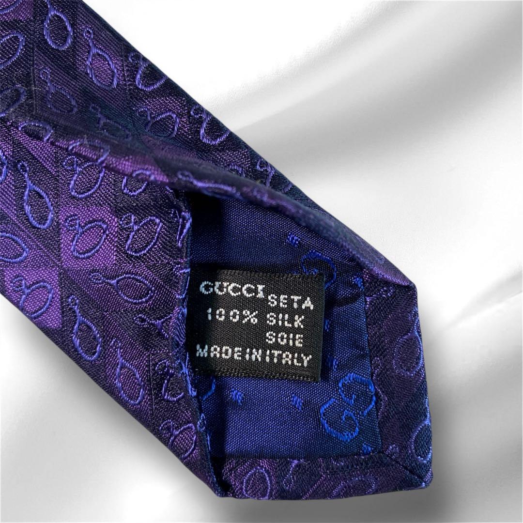 【新品未使用】 GUCCI ネクタイ　シルク　紫　パープル