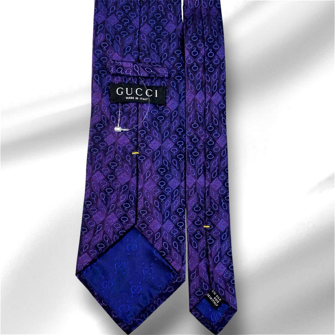 【新品未使用】 GUCCI ネクタイ　シルク　紫　パープル