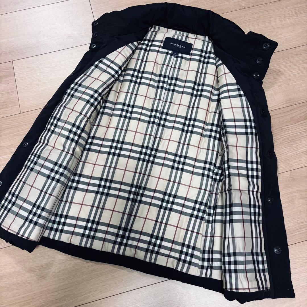 バーバリーロンドン　ダウンベスト　ノバチェック フード　黒　ブラック　38サイズ