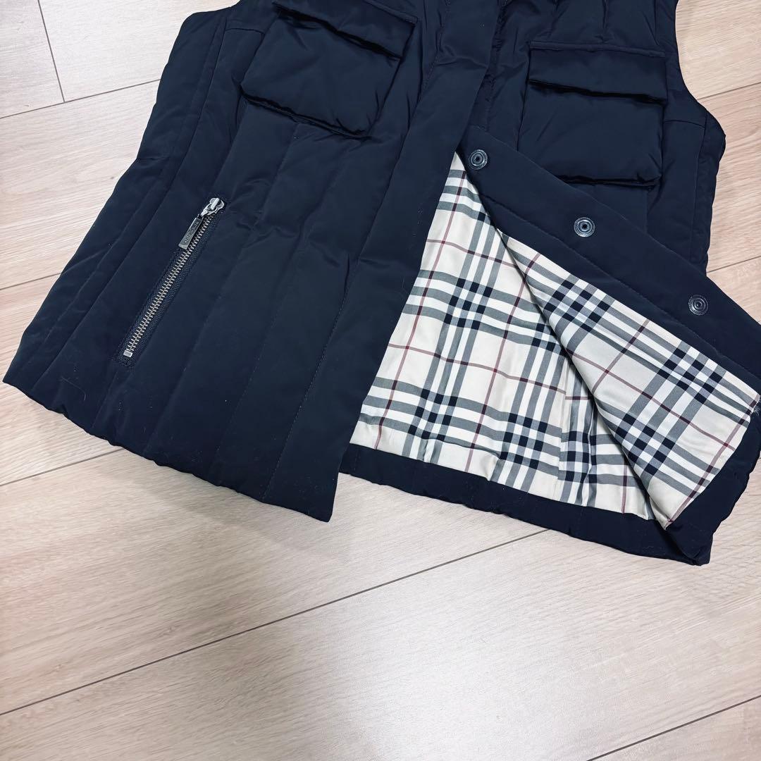 バーバリーロンドン　ダウンベスト　ノバチェック フード　黒　ブラック　38サイズ