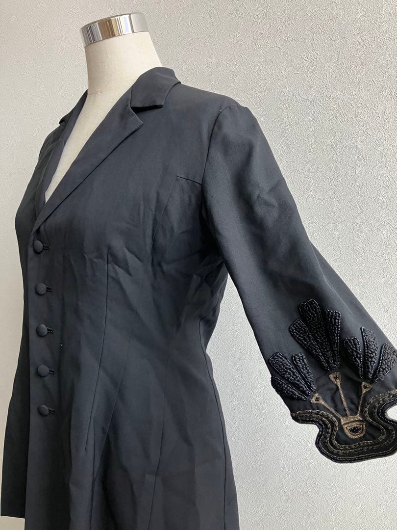 ★ ヨウジヤマモト 日本製 両面ボタン 刺繍袖 デザイン テーラードジャケット