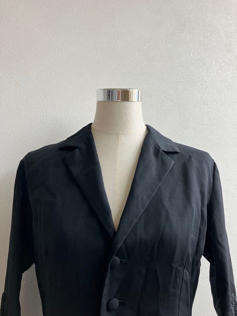★ ヨウジヤマモト 日本製 両面ボタン 刺繍袖 デザイン テーラードジャケット