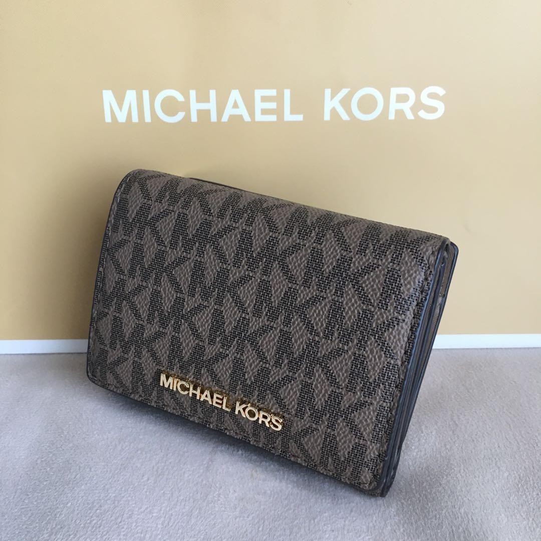 新品　マイケルコース MICHEAL KORS　三つ折り　財布　ブラウン