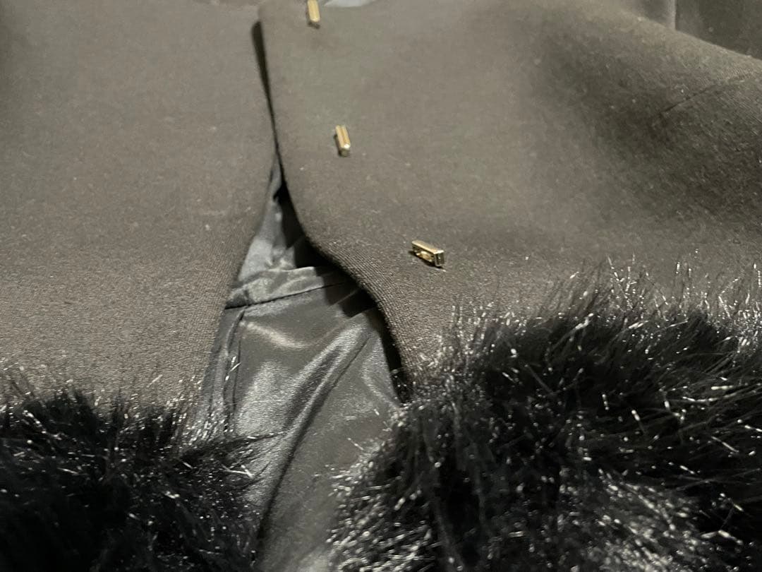 の*き様 CELFORD セルフォード 裾ファーブルゾン 黒 超美品 CWFJ2