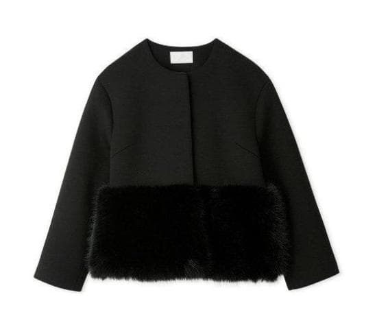 の*き様 CELFORD セルフォード 裾ファーブルゾン 黒 超美品 CWFJ2