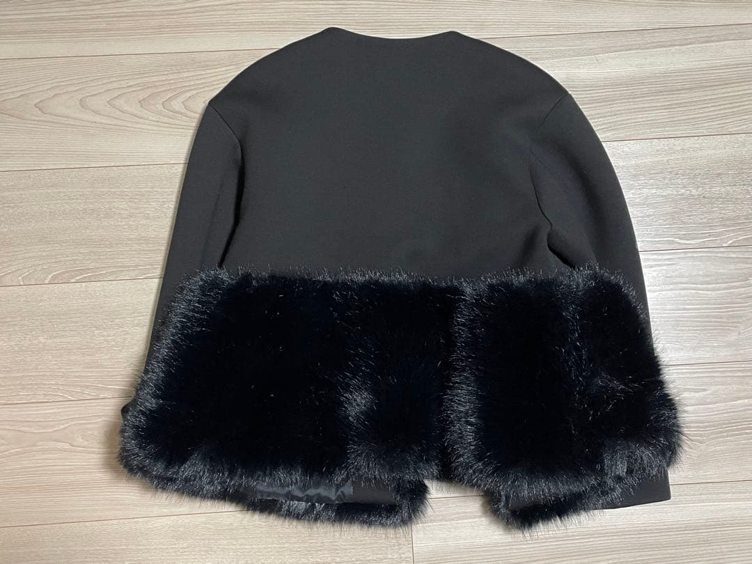 の*き様 CELFORD セルフォード 裾ファーブルゾン 黒 超美品 CWFJ2