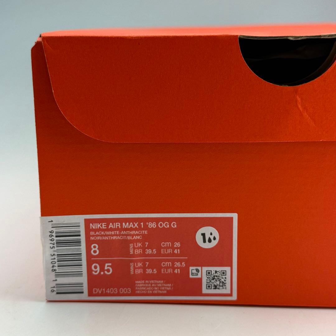 26cm ナイキ エアマックス1 '86 OG ゴルフ \" ブラック” 黒
