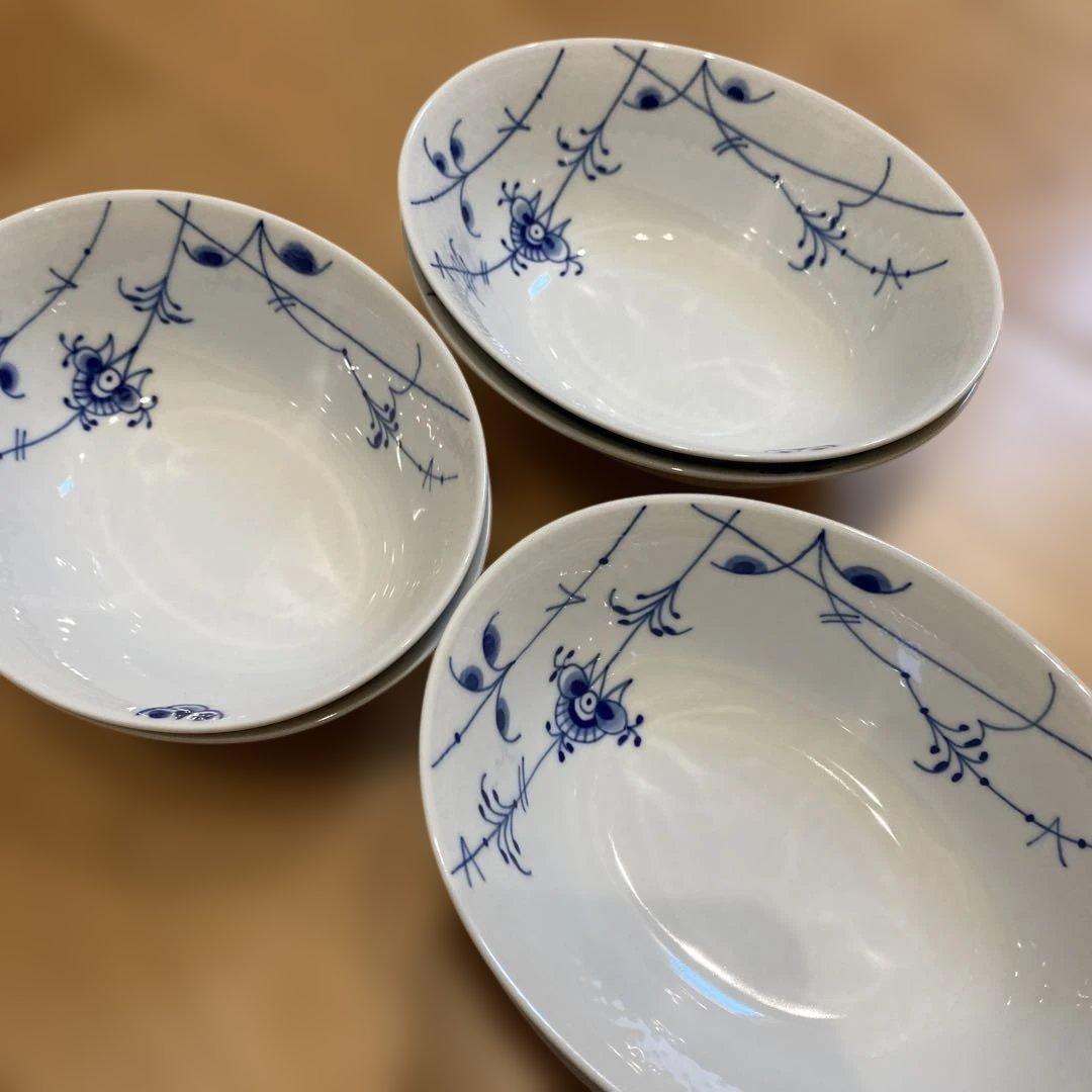 ロイヤルコペンハーゲンブルーパルメッテ オーバルボウル ペア 3枚