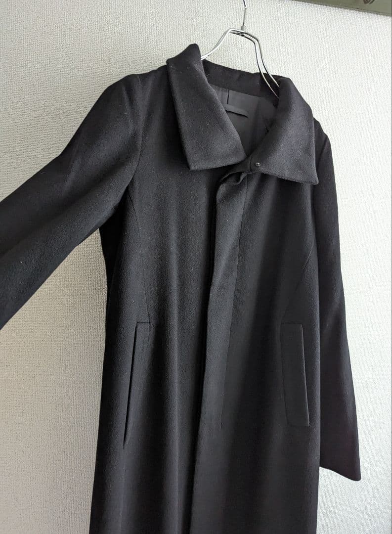【美品】Galerie Vie カシミヤ100ウールコート黒 スタンドカラー