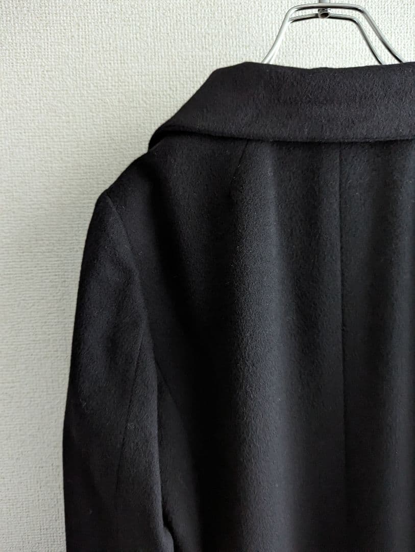 【美品】Galerie Vie カシミヤ100ウールコート黒 スタンドカラー