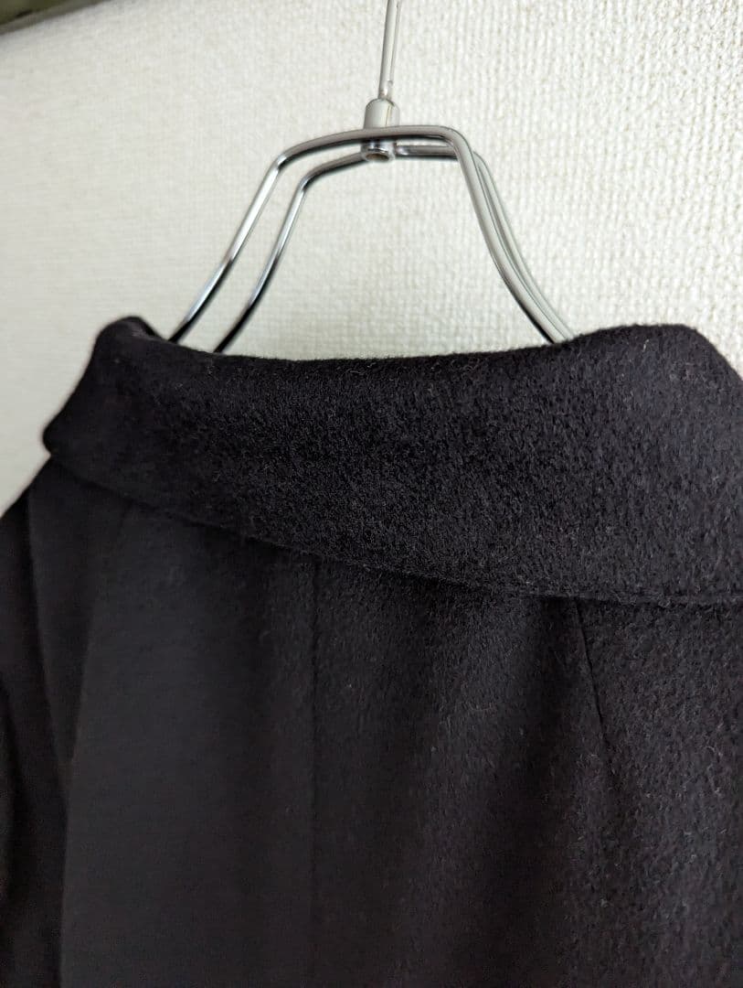 【美品】Galerie Vie カシミヤ100ウールコート黒 スタンドカラー