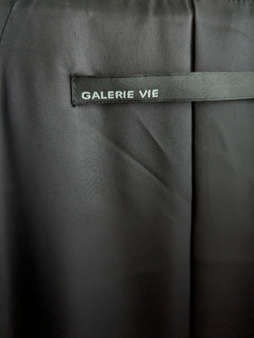 【美品】Galerie Vie カシミヤ100ウールコート黒 スタンドカラー