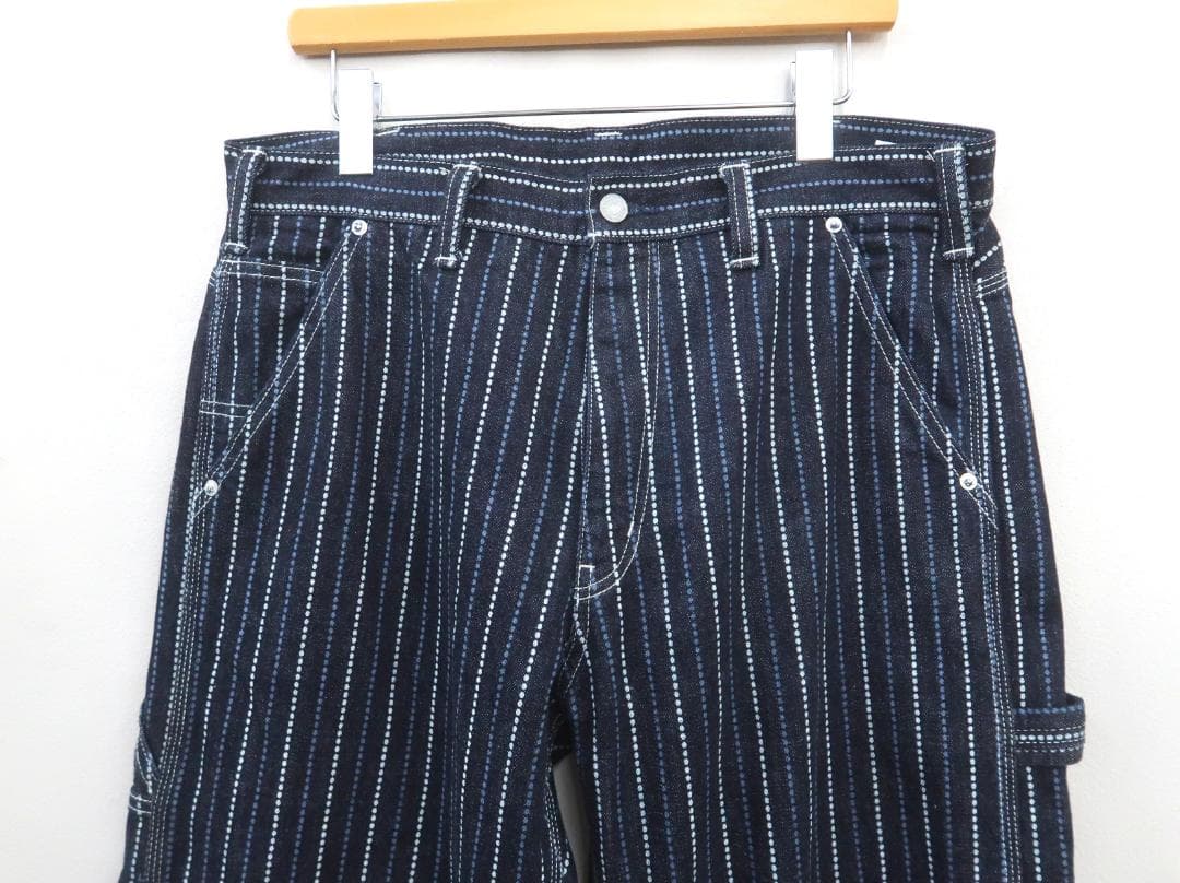 3401 美品 児島ジーンズ バイカラーウォバッシュペインターパンツ【G】.