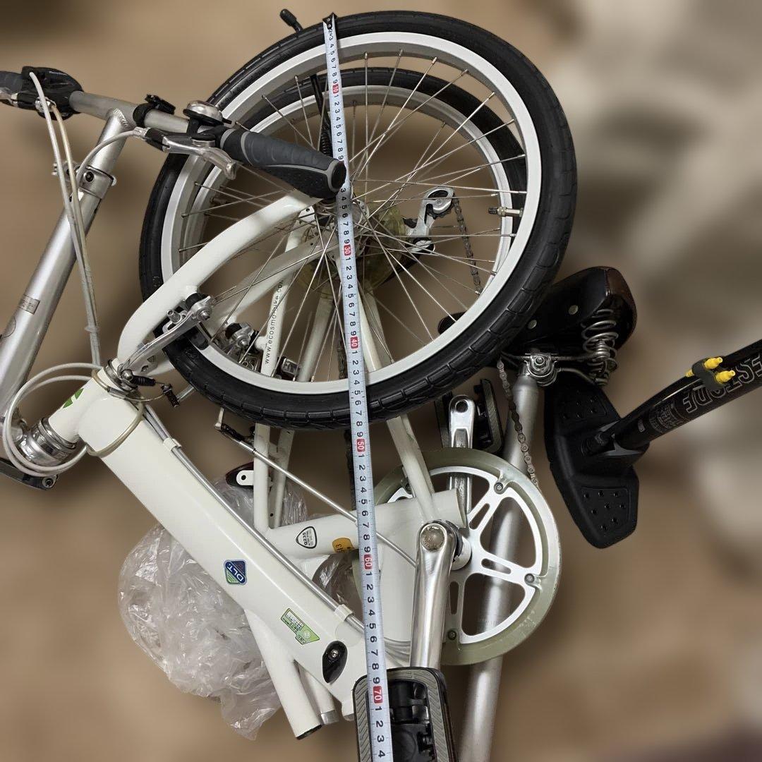 DAHONホワイト折りたたみ自転車20inch ブリヂストン空気入れ付き［美品］