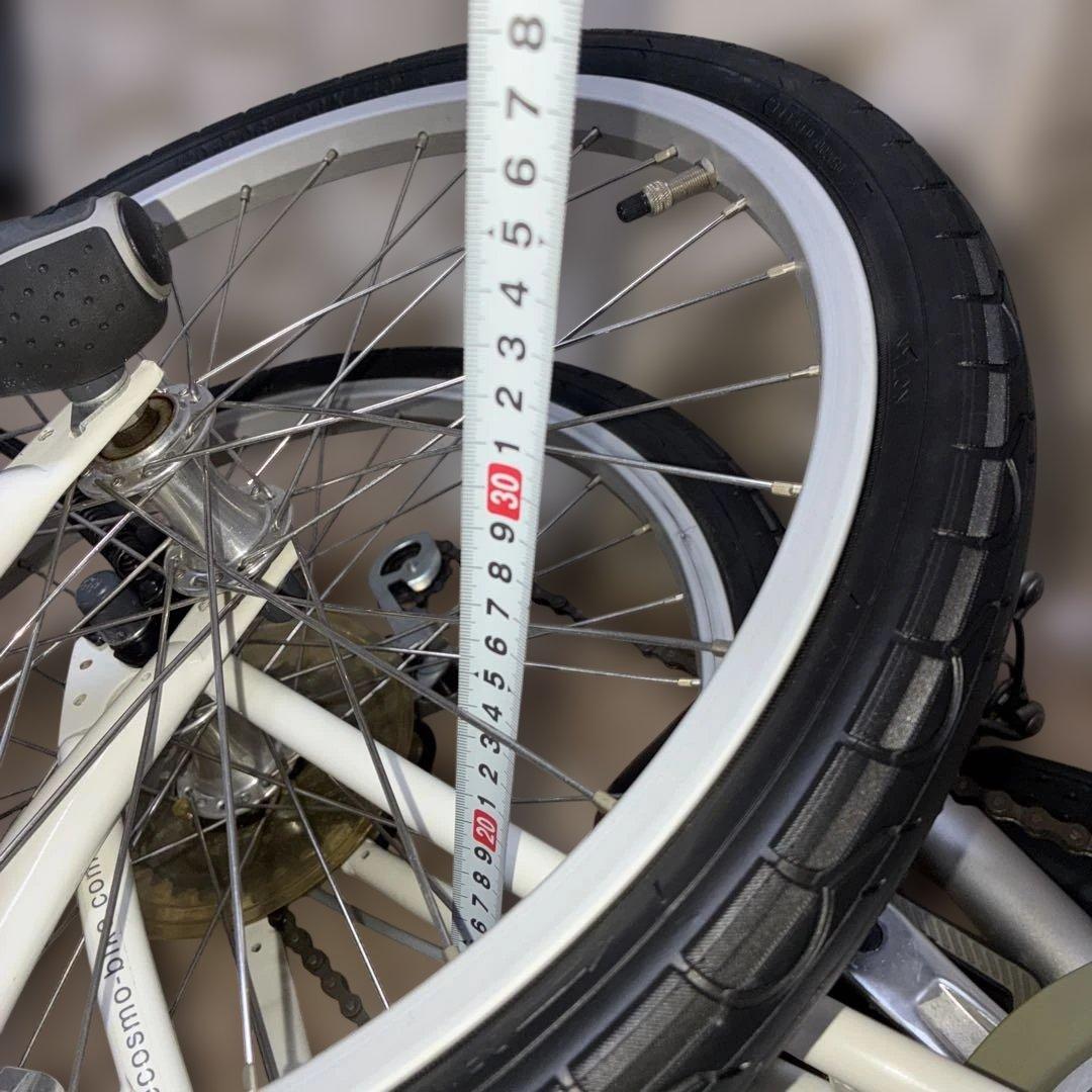 DAHONホワイト折りたたみ自転車20inch ブリヂストン空気入れ付き［美品］