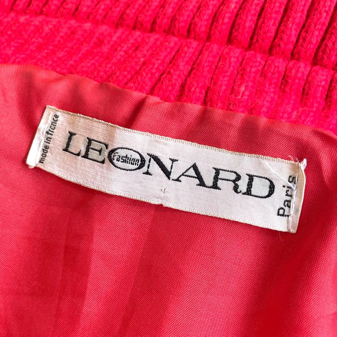 LEONARD レオナール 保温 花柄 スタンドカラー キルティング 中綿ベスト