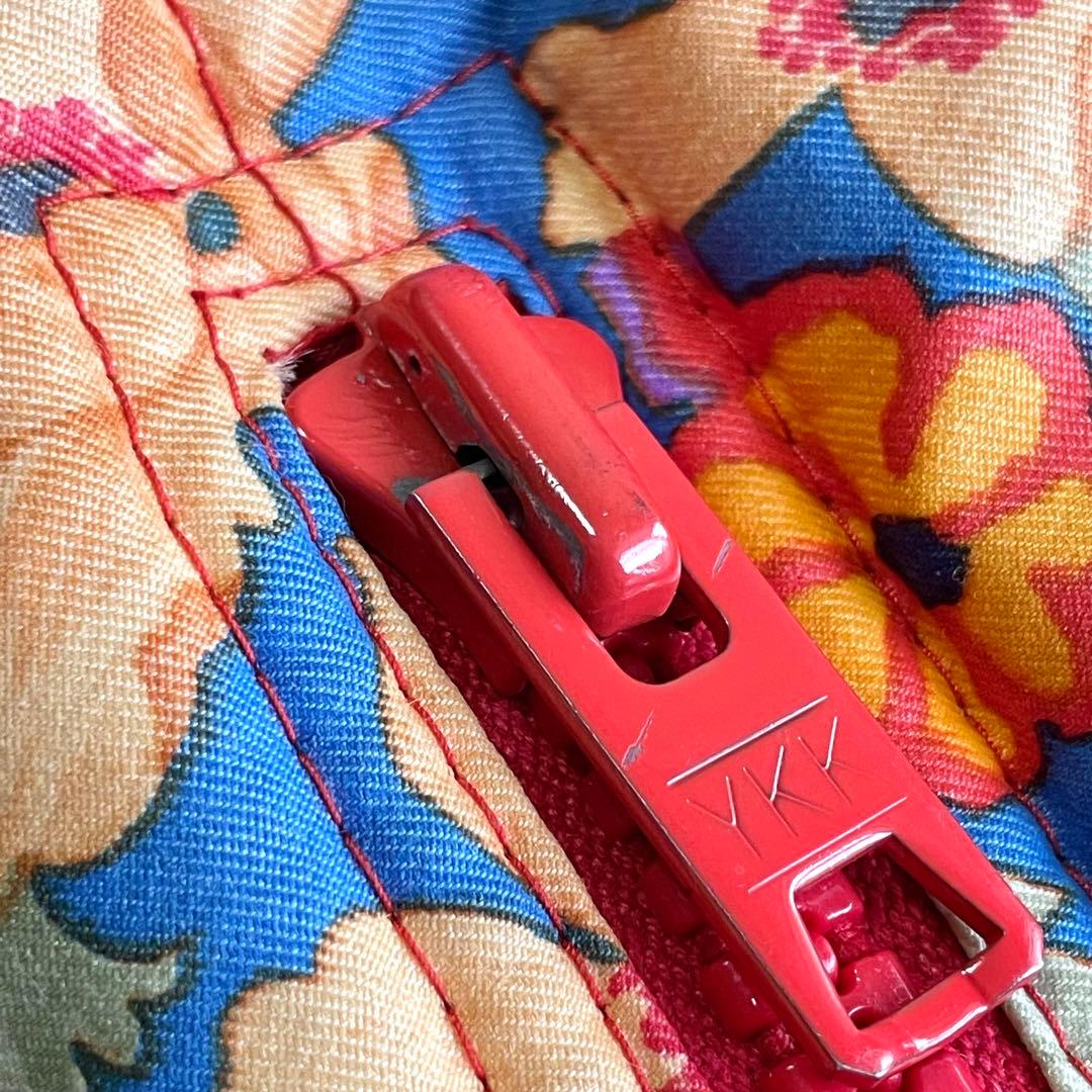 LEONARD レオナール 保温 花柄 スタンドカラー キルティング 中綿ベスト