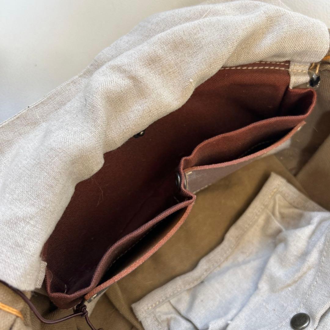 エバゴス 夜na夜na ファー リネン レザー カゴバッグ