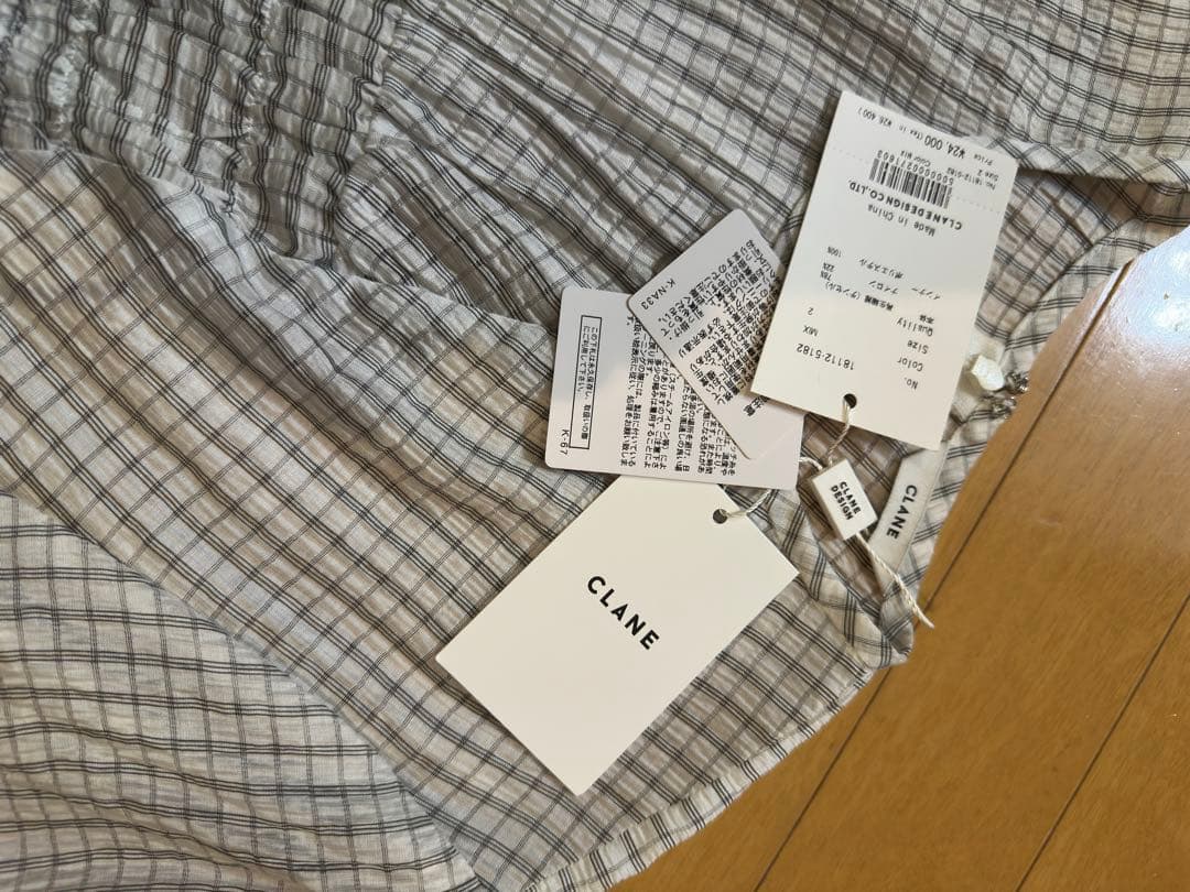CLANEチェック柄タイトフィットワンピース【未使用品】