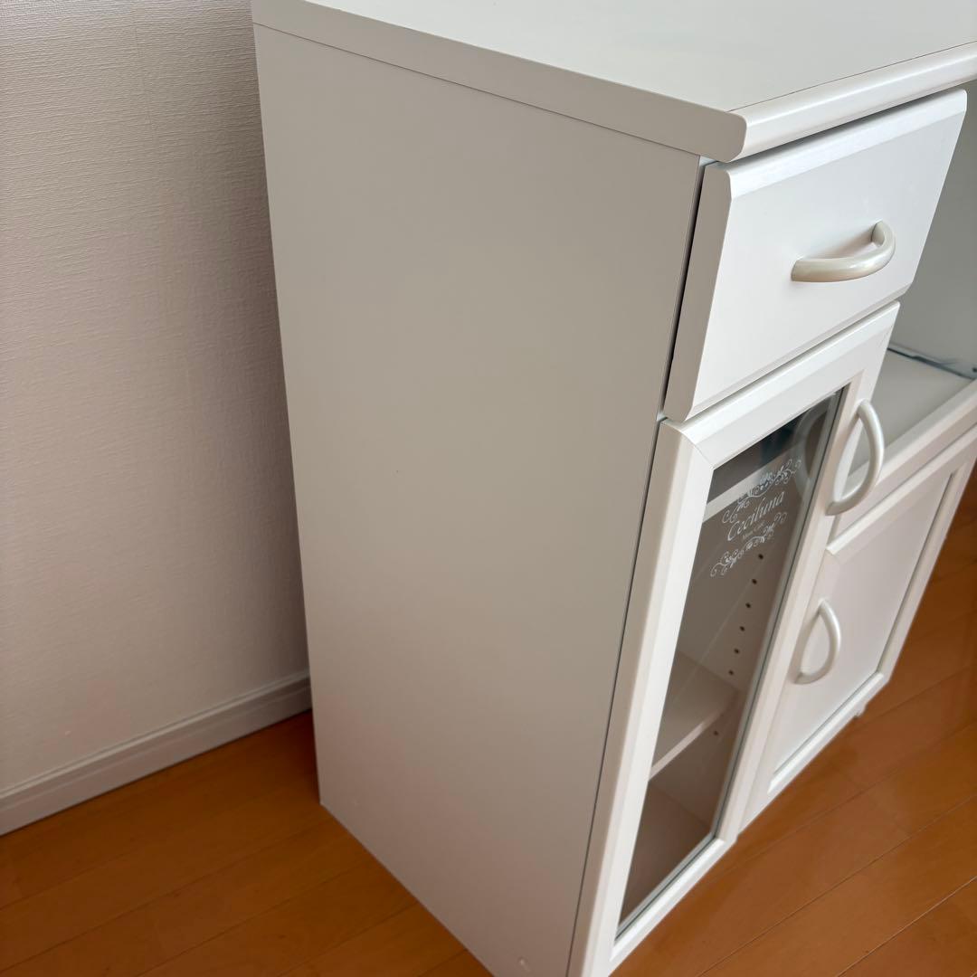 【即日発送】セルシナ カップボード ホワイト　レンジ台　食器棚　シンプル