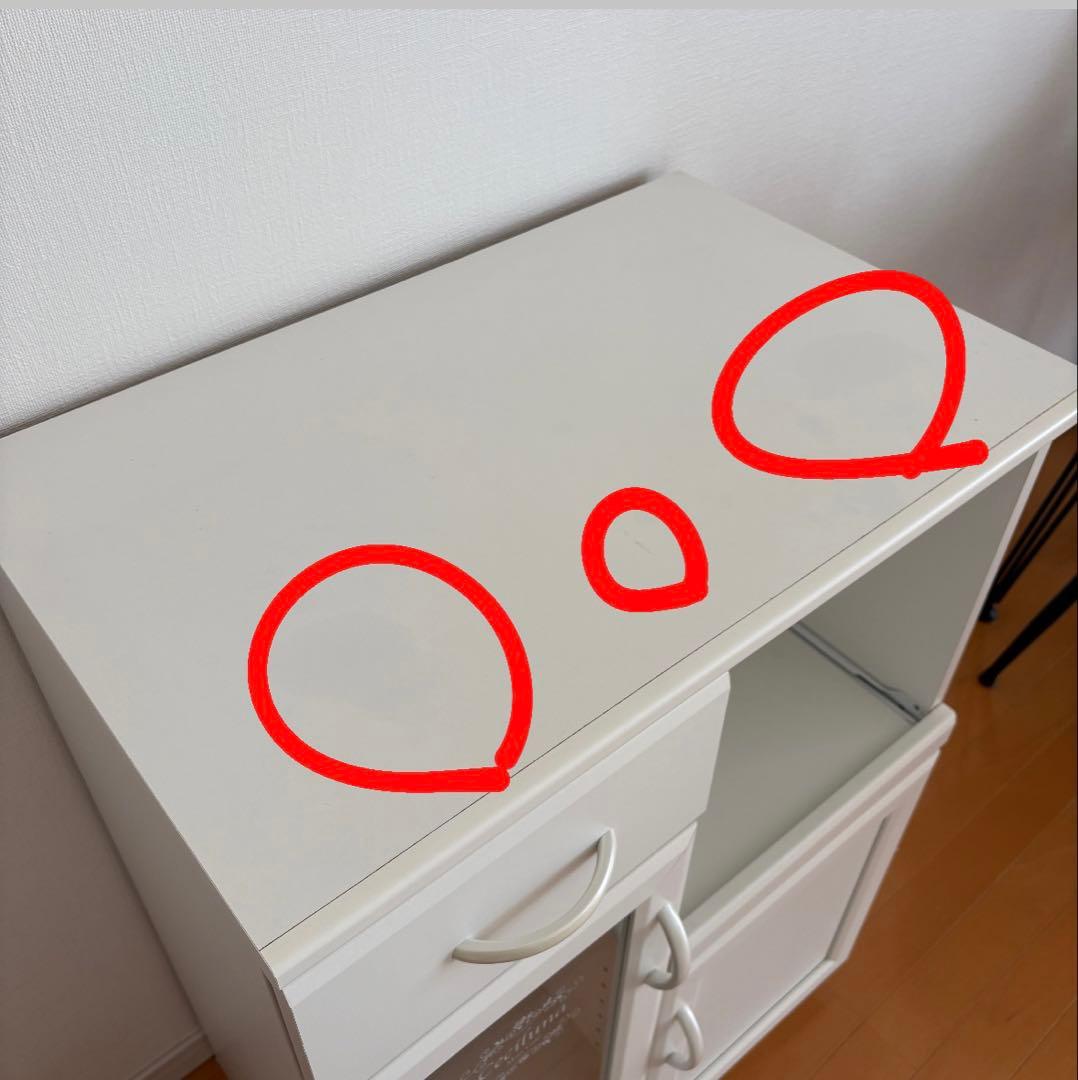 【即日発送】セルシナ カップボード ホワイト　レンジ台　食器棚　シンプル