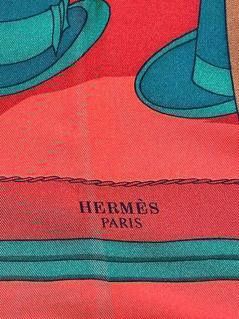 【美品】エルメス／カレ90　スカーフ／シルク／馬
