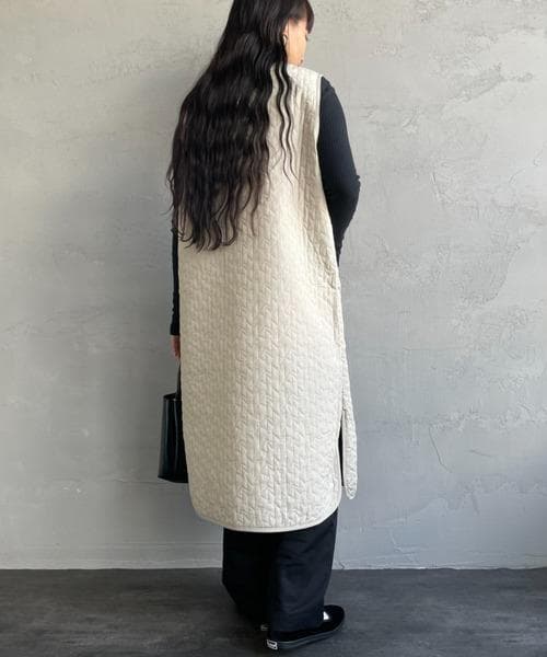 Le glazik キルティングロングベスト 極美品 ル グラジック アイボリー