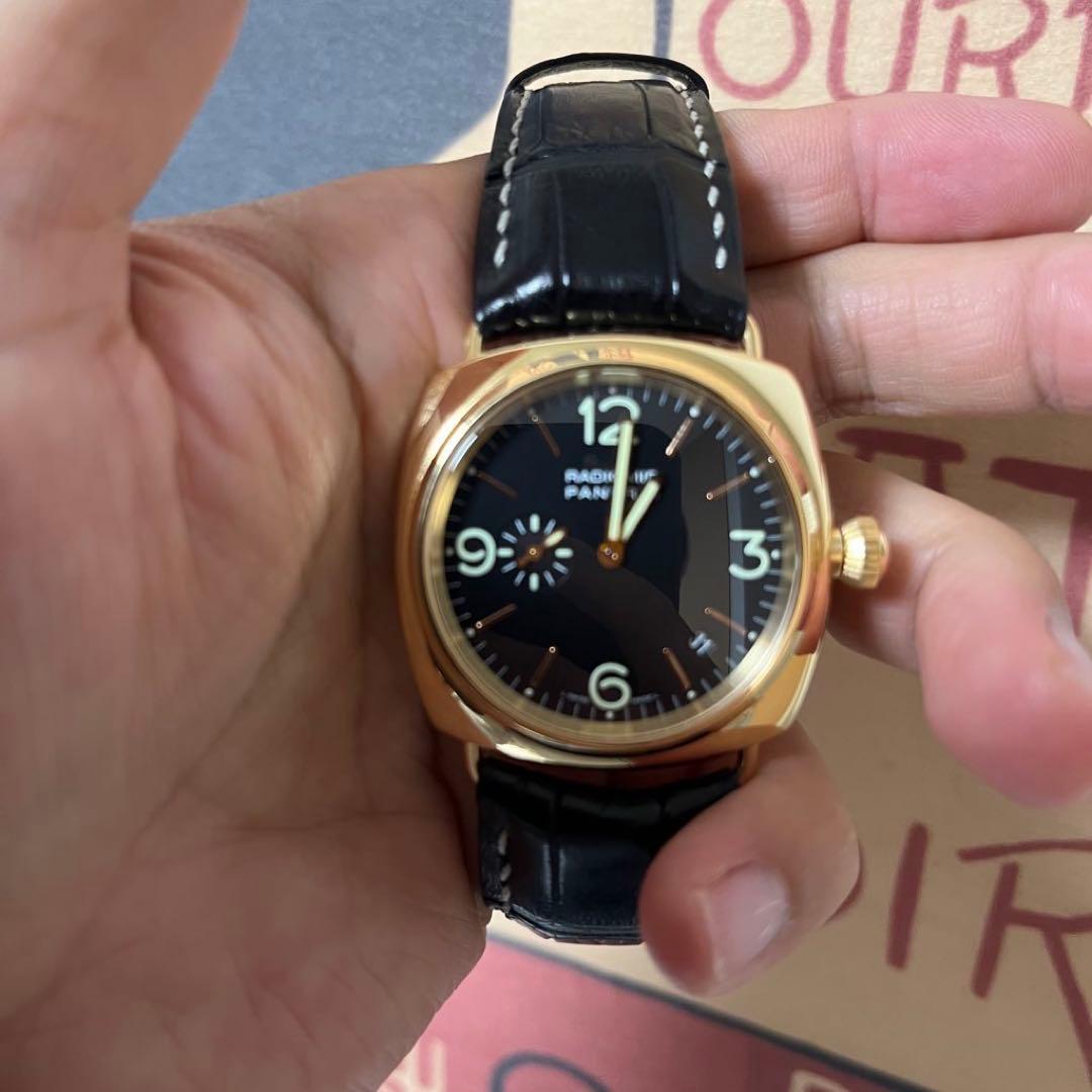 夏仕様パネライ クロコダイルストラップ裏ラバーearnest dバックル仕様