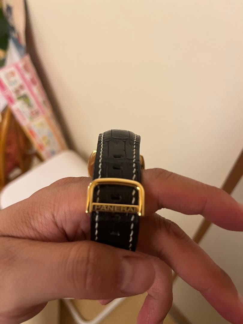 夏仕様パネライ クロコダイルストラップ裏ラバーearnest dバックル仕様