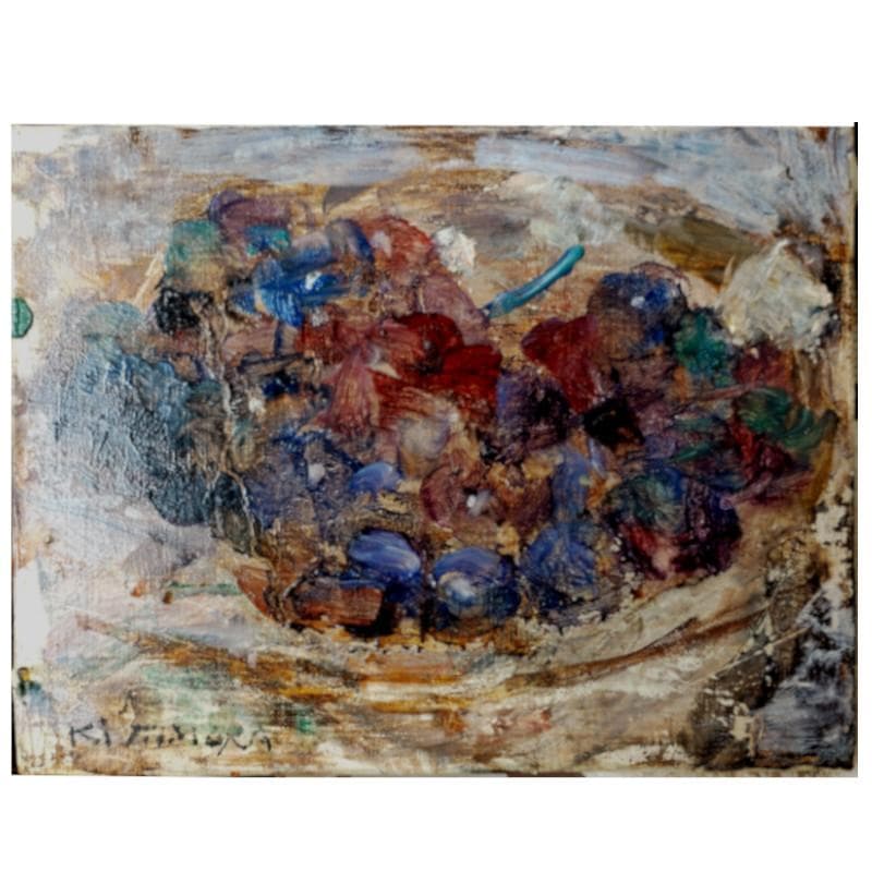 ☆喜多村 知☆「葡萄」油絵　◇新文展特選◇