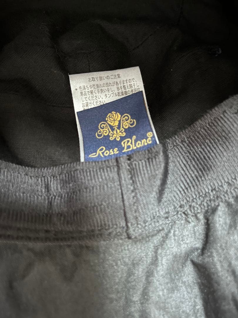 ロサブラン　リボンハット　シャンブレー　ネイビーS