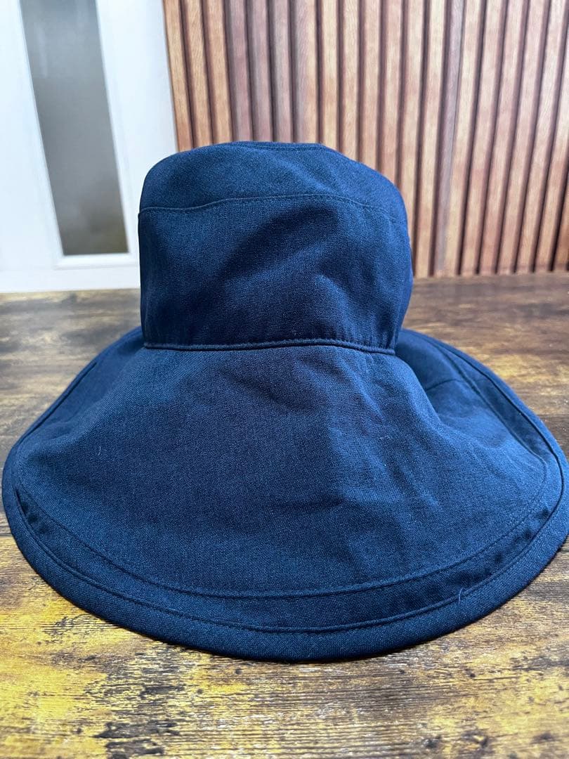 ロサブラン　リボンハット　シャンブレー　ネイビーS