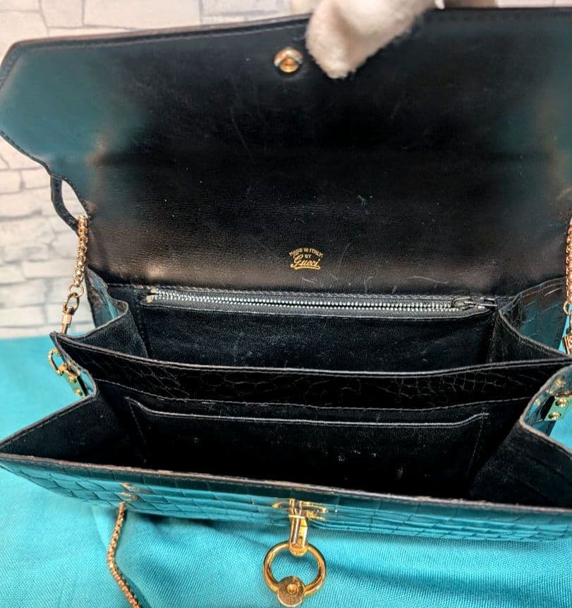 ♥マーガレット♥極美品♥グッチ GUCCI ショルダーバッグ クロコダイル