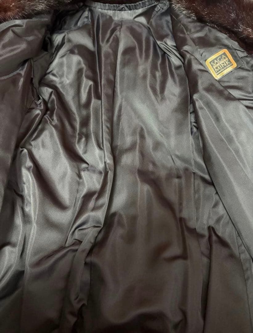 美品ゴールドサガミンクロイヤル金タグロングコート