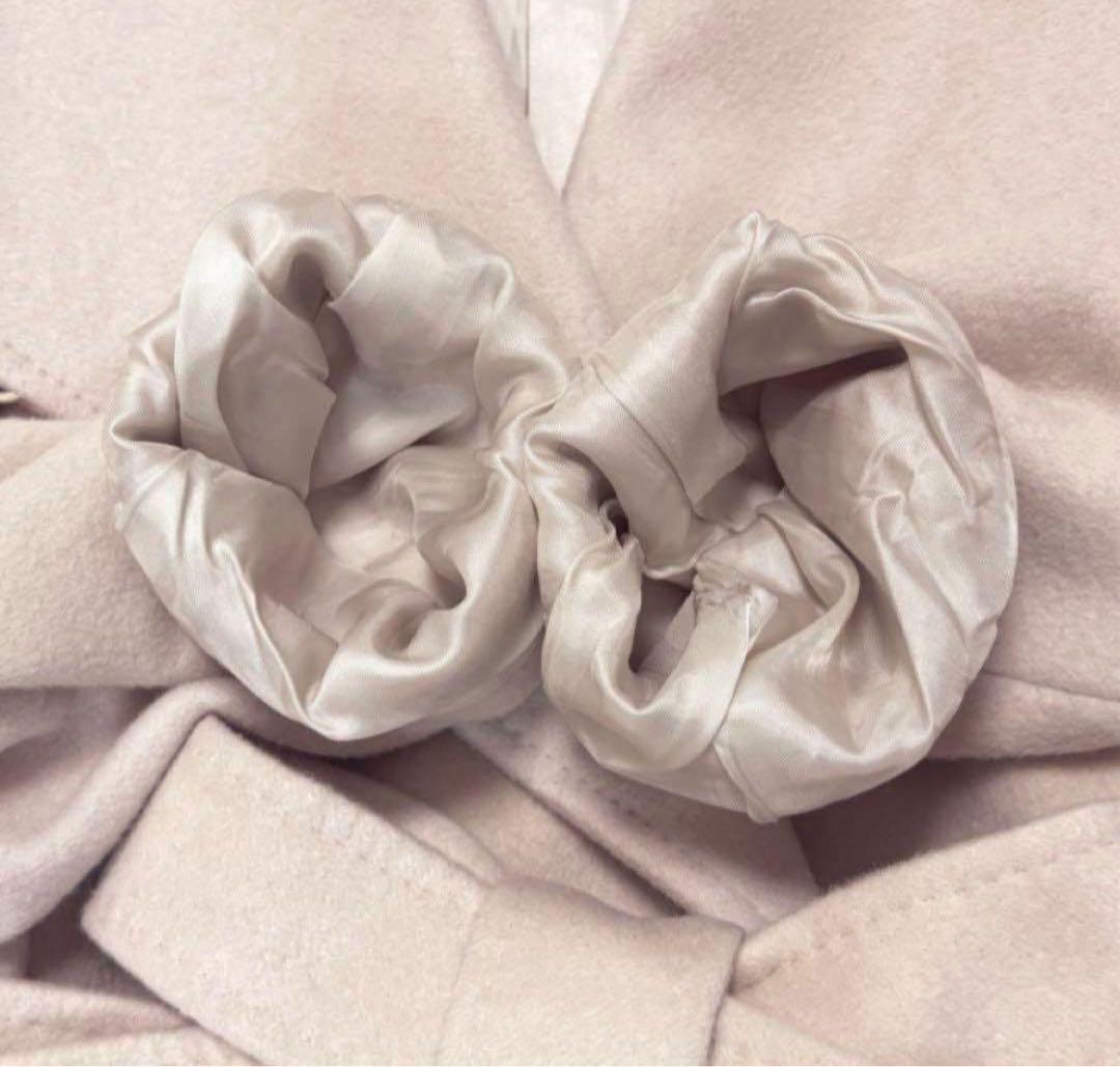 ROPE カシミヤ10%ブレンド　女優襟　ラップ　ガウン　腰ベルト　ロングコート