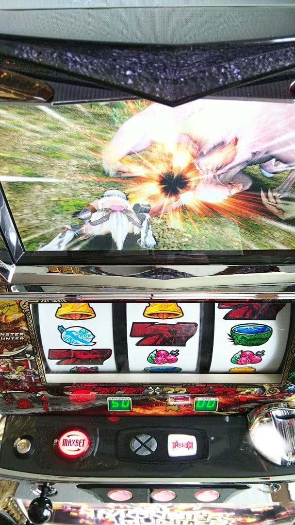 パチスロ実機 モンスターハンター 白ロム リールLED仕様