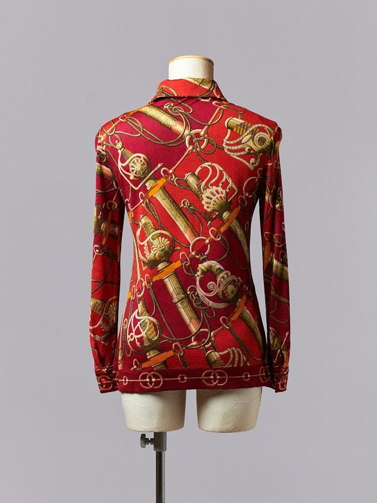 【SIZE:38】HERMES カシミヤシルク混 長袖シャツ