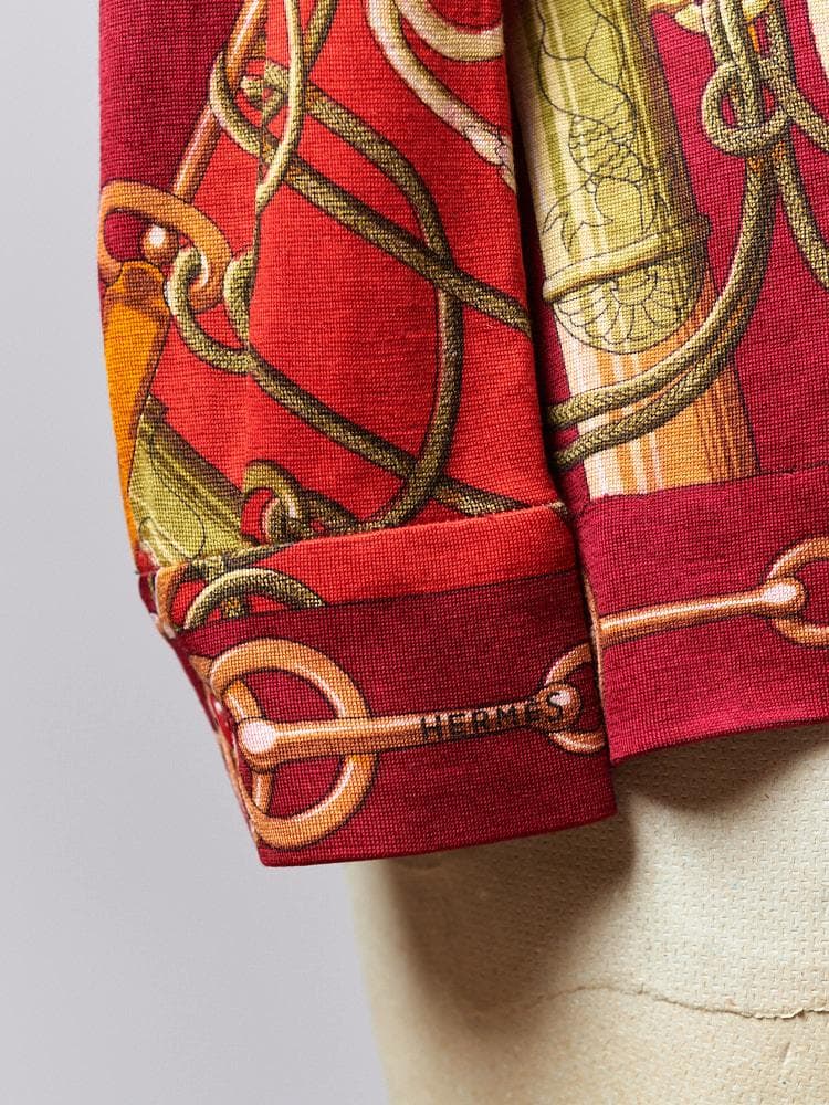 【SIZE:38】HERMES カシミヤシルク混 長袖シャツ