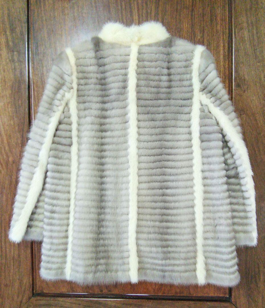 ミンク毛皮コート シルバーグレー