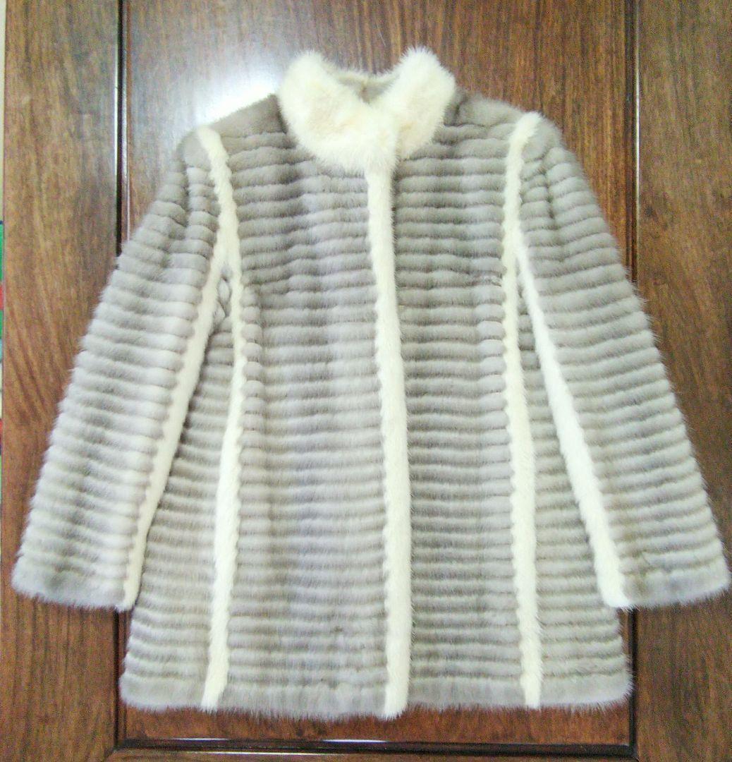 ミンク毛皮コート シルバーグレー