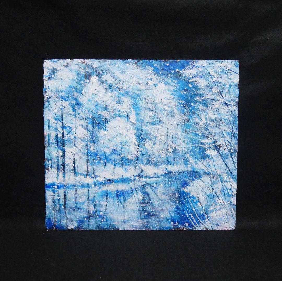 油絵 油彩 油彩画 絵画【白い池】