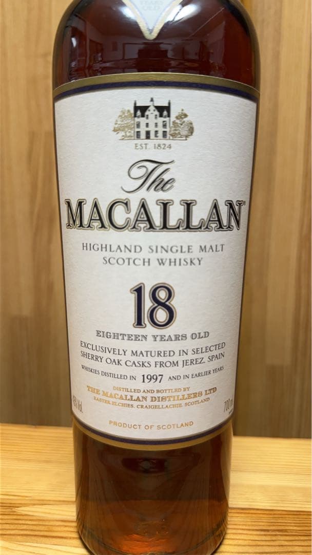 マッカラン18年 シェリーオーク 未開栓 箱付 正規品　1997年ボトリング