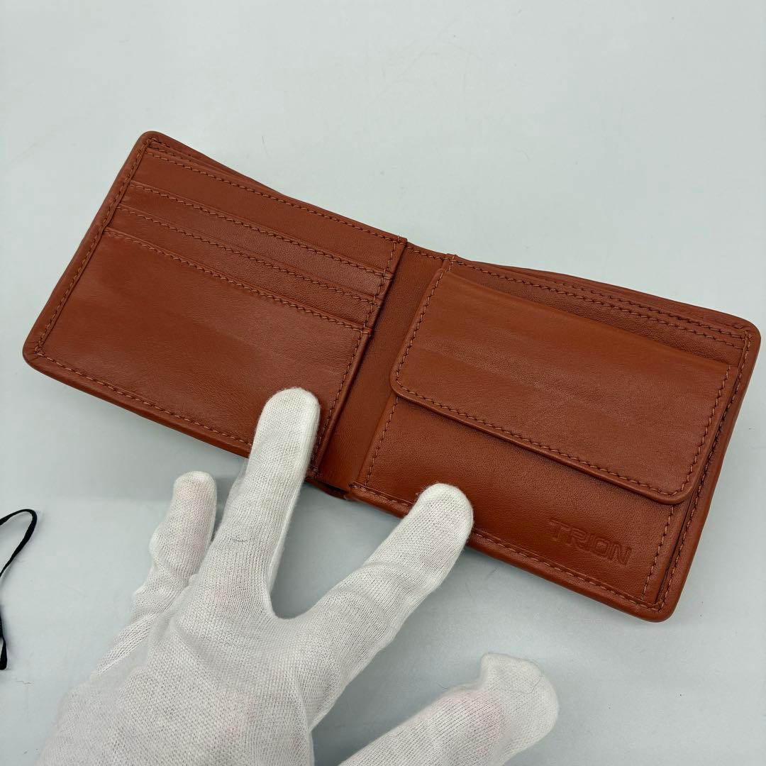 未使用■トライオン　二つ折り財布　小銭入れ付 パッチワーク　マルチカラー　レザー