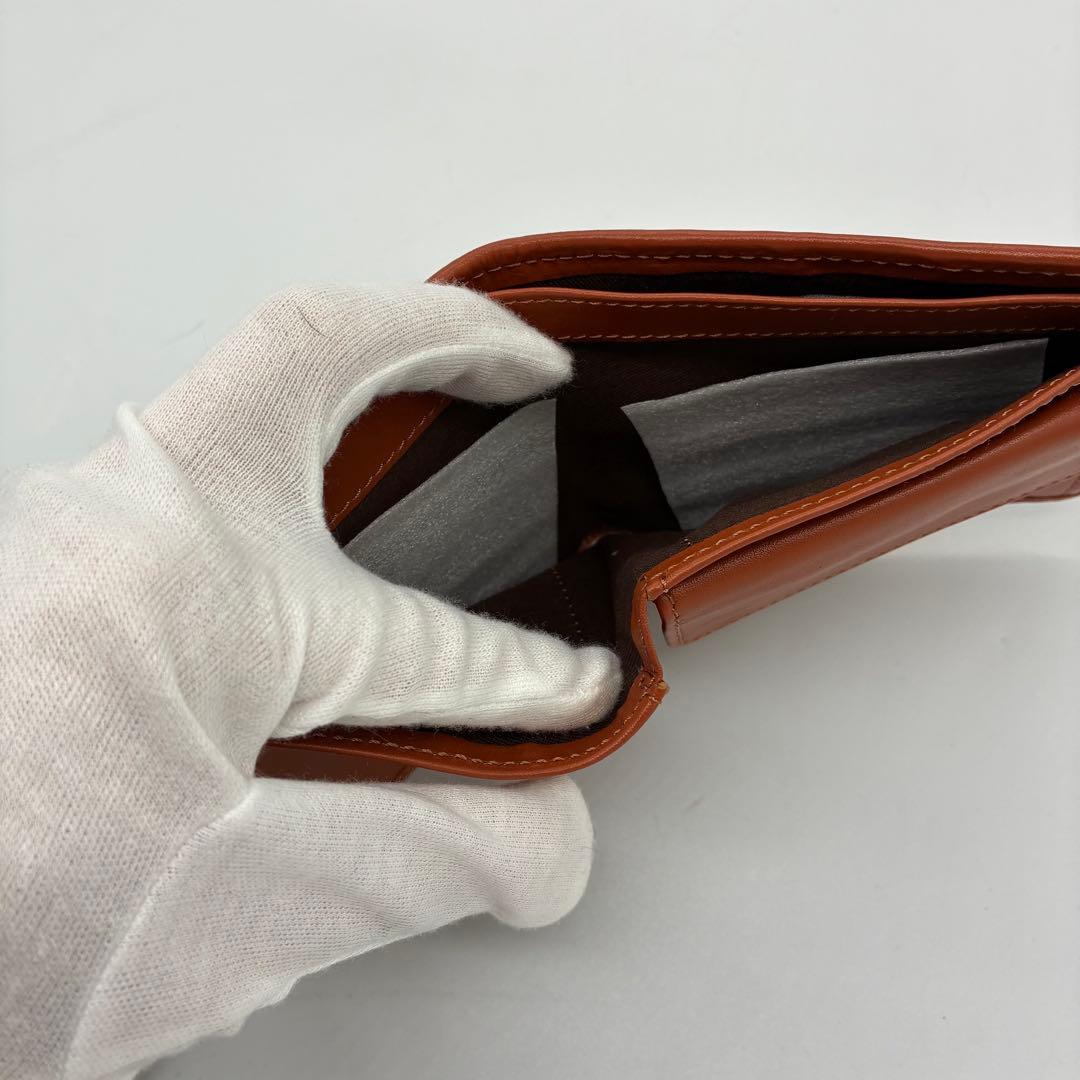 未使用■トライオン　二つ折り財布　小銭入れ付 パッチワーク　マルチカラー　レザー