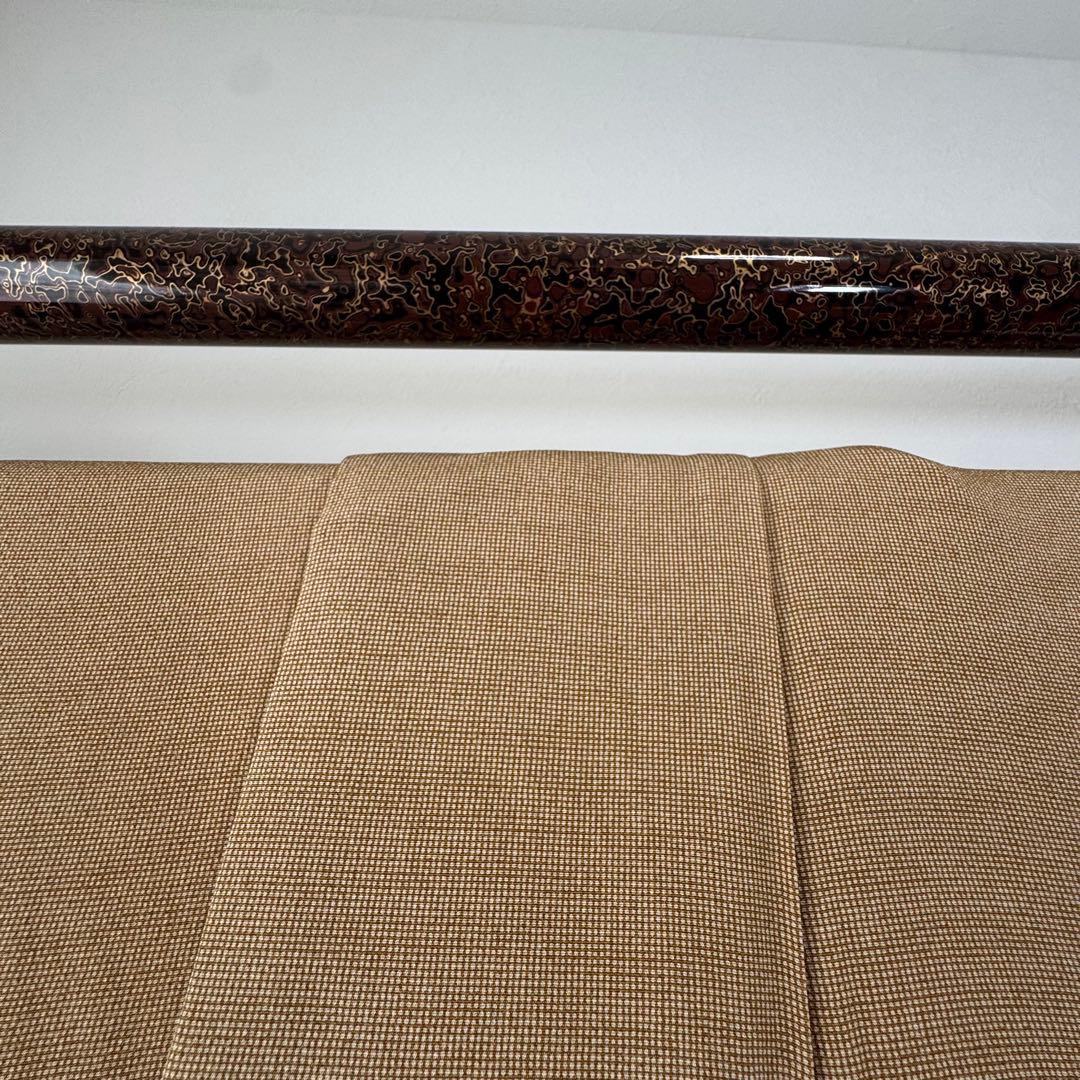 超美品　着物　砂川健一　正絹　袷　小紋　色無地　166　トール　薄茶　黄　黄土色