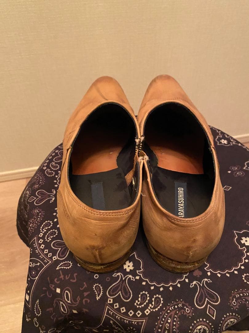 ミハラヤスヒロ　ベージュ レザー オックスフォードシューズ