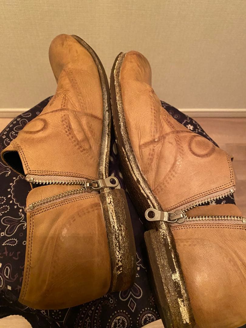 ミハラヤスヒロ　ベージュ レザー オックスフォードシューズ